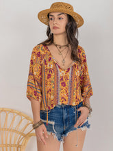 Load image into Gallery viewer, Printed Tie Neck Blouse