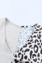 Load image into Gallery viewer, Leopard Color Block V-Neck Blouse