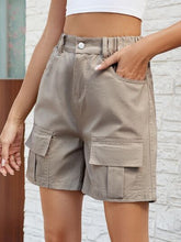 Load image into Gallery viewer, Pocketed High Waist Denim Shorts