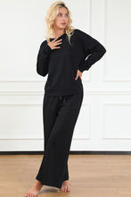 Load image into Gallery viewer, DOORBUSTER DEAL: Take Full Size Textured Long Sleeve Top and Drawstring Pants Set