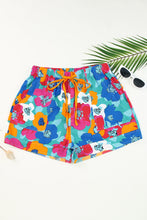 Load image into Gallery viewer, Drawstring Printed High Waist Shorts