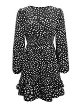 Load image into Gallery viewer, Printed Ruffle Trim Smocked Mini Dress