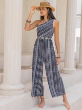 Load image into Gallery viewer, Printed Single Shoulder Sleeveless Jumpsuit