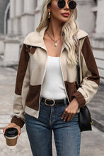 Load image into Gallery viewer, Color Block Zip Up Pocketed Jacket