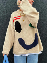 Load image into Gallery viewer, Contrast Drop Shoulder Long Sleeve Sweater