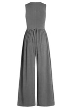 Load image into Gallery viewer, Round Neck Sleeveless Jumpsuit with Pockets