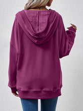 Load image into Gallery viewer, V-Neck Drop Shoulder Long Sleeve Hoodie