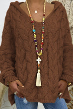 Load image into Gallery viewer, Cable-Knit Hooded Sweater