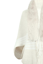 Load image into Gallery viewer, Striped Fringe Detail Long Sleeve Poncho