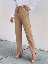 Load image into Gallery viewer, Texture Drawstring Pants with Pockets