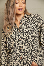 Load image into Gallery viewer, Double Take Leopard Roll-Tap Sleeve Shirt