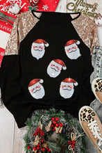 Load image into Gallery viewer, Santa Sequin Long Sleeve Round Neck Top