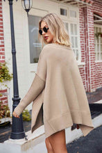 Load image into Gallery viewer, V-Neck Slit Exposed Seam Sweater