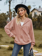 Load image into Gallery viewer, Zip Up Drawstring Long Sleeve Hooded Jacket