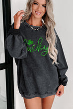 Load image into Gallery viewer, LUCKY Round Neck Dropped Shoulder Sweatshirt