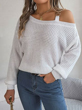 Load image into Gallery viewer, Asymmetrical Neck Long Sleeve Sweater