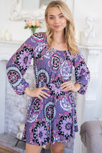 Load image into Gallery viewer, White Birch Printed Long Sleeve Mini Dress with Short Liner