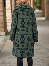 Load image into Gallery viewer, Geometric Pocketed Dropped Shoulder Coat