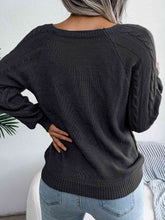 Load image into Gallery viewer, Decorative Button Cable-Knit Sweater