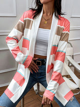 Load image into Gallery viewer, Striped Open Front Longline Cardigan