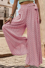 Load image into Gallery viewer, Printed Tied Wide Leg Pants