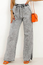 Load image into Gallery viewer, Slit Drawstring Jeans with Pockets