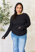 Load image into Gallery viewer, Culture Code Full Size Ribbed Round Neck Long Sleeve Top