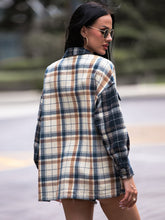 Load image into Gallery viewer, Plaid Dropped Shoulder Shacket