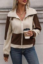 Load image into Gallery viewer, Color Block Zip Up Pocketed Jacket