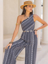 Load image into Gallery viewer, Printed Single Shoulder Sleeveless Jumpsuit
