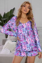 Load image into Gallery viewer, Round Neck Printed Top and Shorts Lounge Set