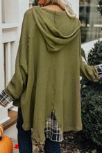 Load image into Gallery viewer, Waffle-Knit Buttoned Long Sleeve Hoodie
