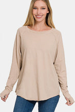 Load image into Gallery viewer, Zenana Round Neck Thumbhole Long Sleeve Top