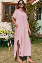 Load image into Gallery viewer, Slit Pocketed V-Neck Short Sleeve Dress