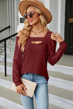 Load image into Gallery viewer, Cold Shoulder Square Neck Cutout Blouse