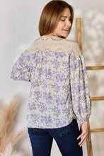 Load image into Gallery viewer, Hailey &amp; Co Full Size Lace Detail Printed Blouse