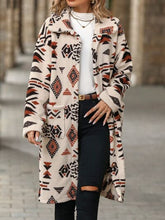 Load image into Gallery viewer, Geometric Pocketed Dropped Shoulder Coat
