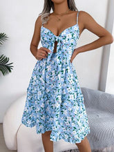 Load image into Gallery viewer, Printed Plunge Cap Sleeve Cami Dress