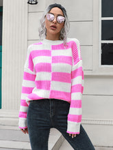 Load image into Gallery viewer, Two-Tone Dropped Shoulder Sweater