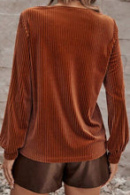 Load image into Gallery viewer, Ribbed Zip Up Long Sleeve T-Shirt