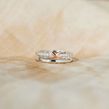 Load image into Gallery viewer, Double-Layered Zircon 925 Sterling Silver Ring