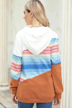 Load image into Gallery viewer, Drawstring Color Block Hoodie with Pockets