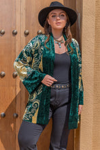 Load image into Gallery viewer, Plus Size Open Front Bohemian Style Long Sleeve Cardigan
