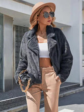 Load image into Gallery viewer, Plush Open Front Dropped Shoulder Jacket