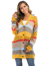 Load image into Gallery viewer, Color Block Openwork Long Sleeve Cardigan