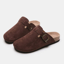 Load image into Gallery viewer, Suede Closed Toe Buckle Slide