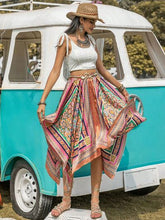 Load image into Gallery viewer, Printed High Waist Handkerchief Hem Skirt