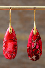 Load image into Gallery viewer, Handmade Teardrop Shape Natural Stone Dangle Earrings