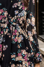 Load image into Gallery viewer, Printed Round Neck Balloon Sleeve Mini Dress