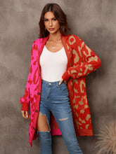 Load image into Gallery viewer, Leopard Button Down Longline Cardigan